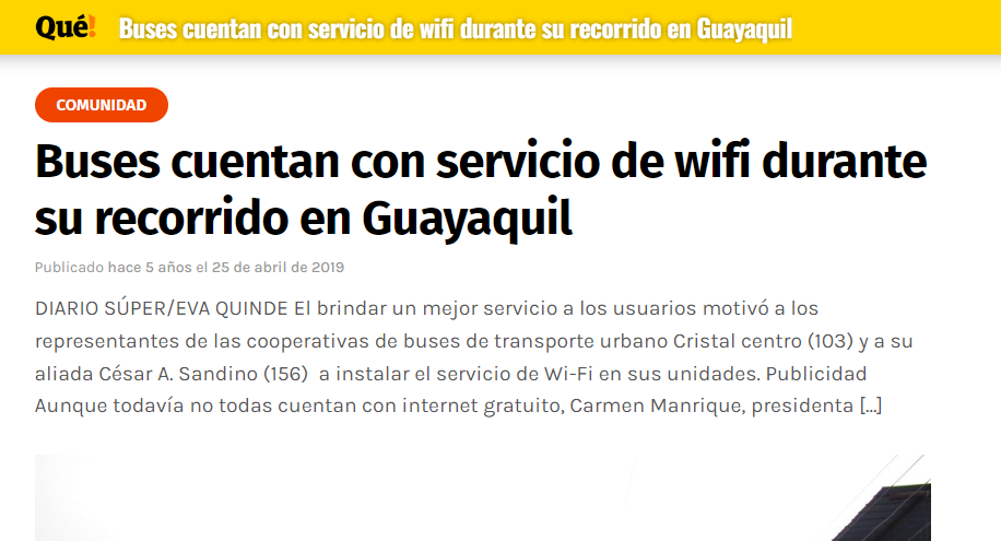Buses cuentan con servicio de wifi durante su recorrido en Guayaquil